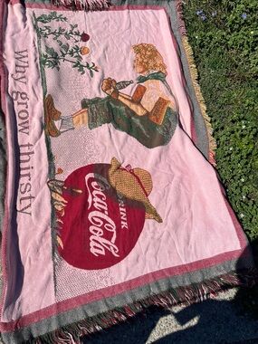 Coca Cola Pink Vintage Blanket